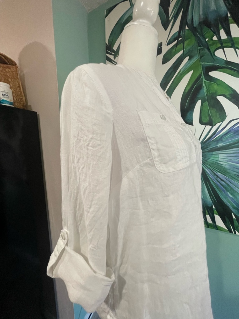 Talbots White Linen “Camp Shirt” - Picture 7 of 10